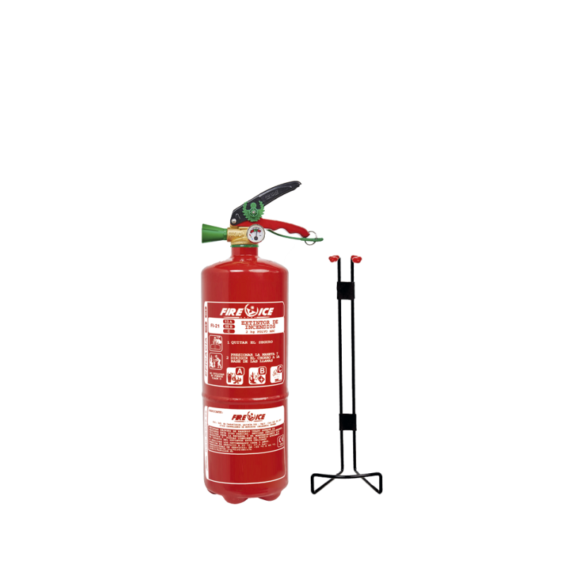 Extintor portátil de 2 kg - POLVO EFICACIA MEDIA - 13A 55B